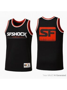 SF Shock Mens Large Black Mesh Tank Jersey Mitchell Ness Overwatch OWL NWT